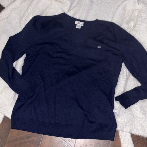 Vineyard, vine, size XL V-neck sweater Navy - Picture 3 of 4